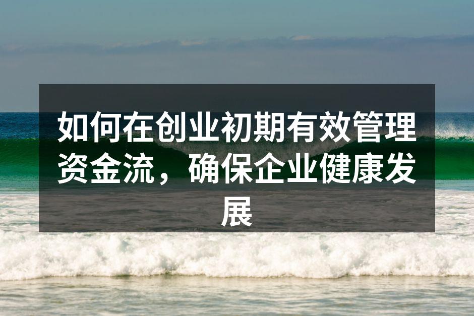 如何在创业初期有效管理资金流，确保企业健康发展